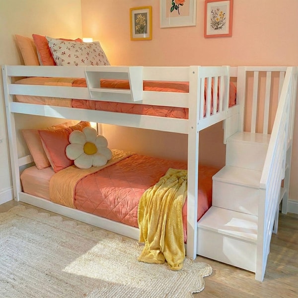 Max and Lily Twin Over Twin Low Bunk Bed With Stairs Review