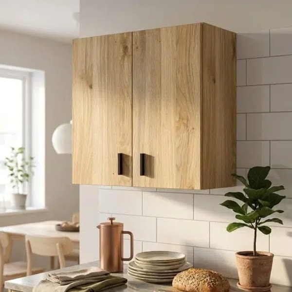 Meblero Mueble colgante, 2 Puertas, Color Roble con Vetas Rese&ntilde;a