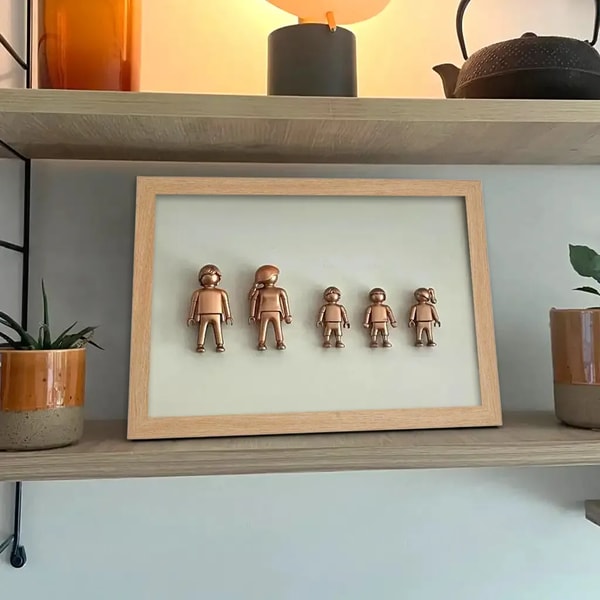 Meneer Koekepeer Gezinsportret van ge&uuml;pcycled Playmobil Beoordeling
