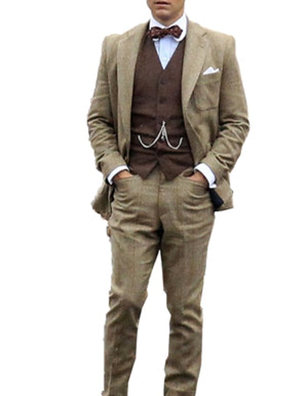 Mens Tuxedo USA Mens Vested Great Gatsby Leonardo Dicaprio Suit in Taupe Review