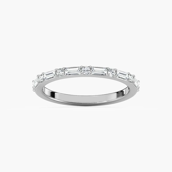 MiaDonna Whimsy 2/5 ctw Round and Baguette Wedding Band Review