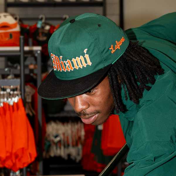 Miami Team Store Lafavre Miami Hurricanes Green and Black Old English Miami Adjustable Hat Review