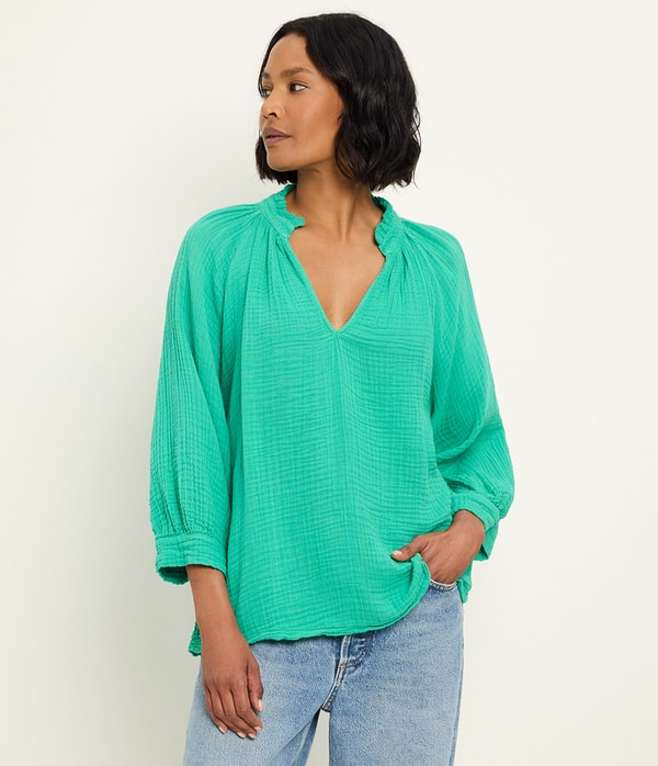 Michael Stars Kali Ruffle Neck Top Review