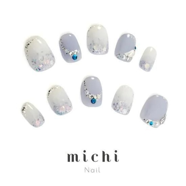 MICHIMALL くすみブルーネイル レビュー