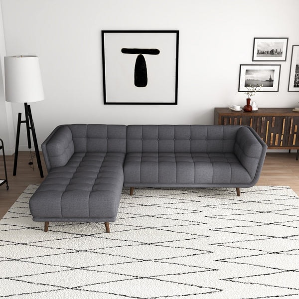 Mid In Mod Kano Dark Grey Fabric Sectional Sofa Left Facing Chaise Review