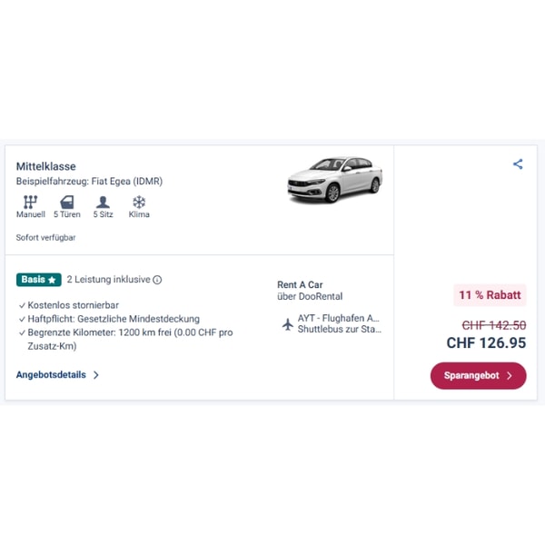 Mietwagen Check Fiat Egea Bewertung