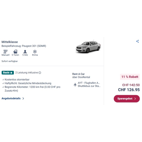 Mietwagen Check Peugeot 301 Bewertung