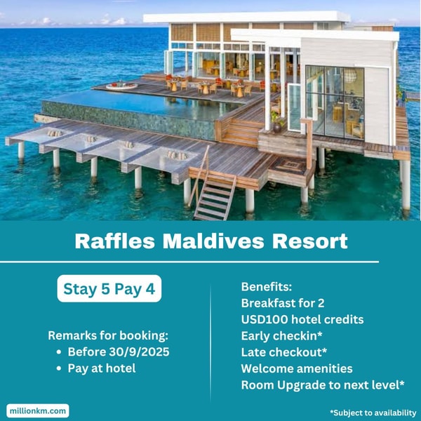 MillionKM Raffles Maldives Resort Review