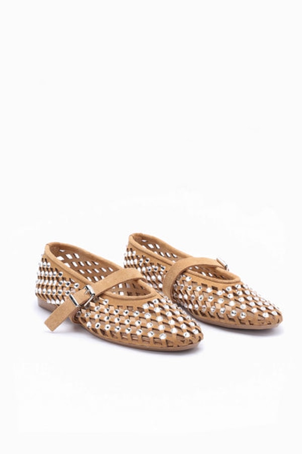 Mimmu Ballerina In Camoscio Con Strass Cloe Rese&ntilde;a