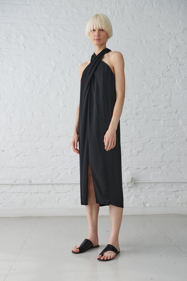 MINIMALIST Valentina Vegan Silk Halter Dress Review