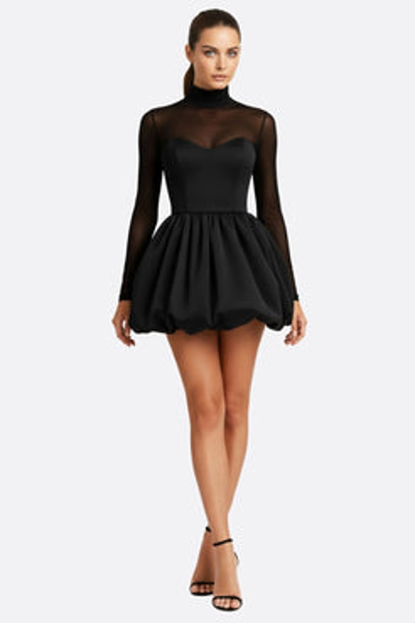 Misciano Paris Robe noire en tulle transparent avis