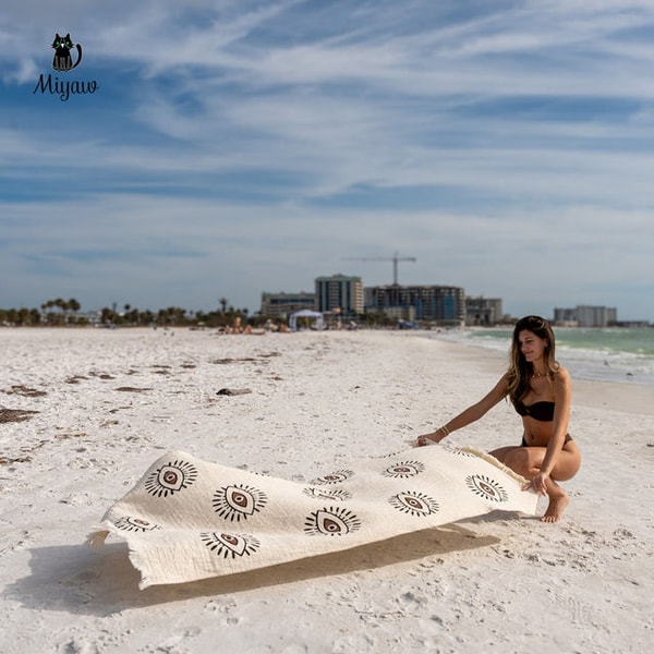 Miyawfashion Evil Eye Beach Towel Review