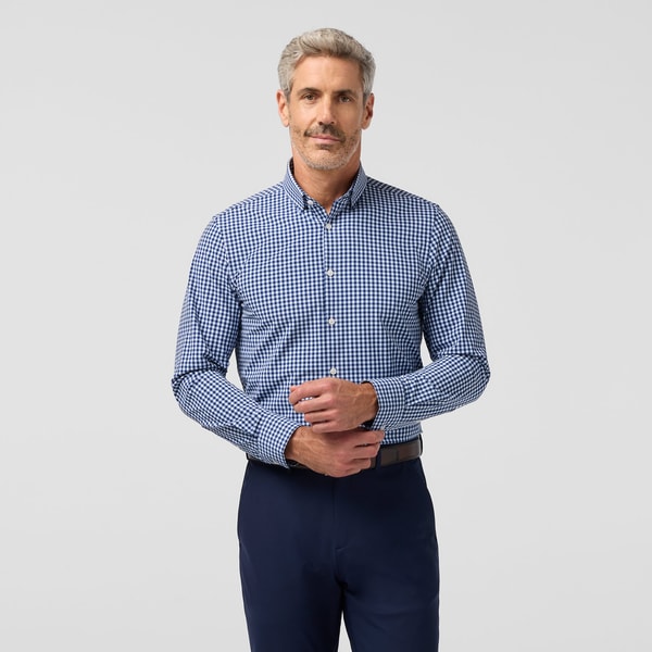Mizzen+Main Midnight Navy Crew Gingham Leeward Dress Shirt Review