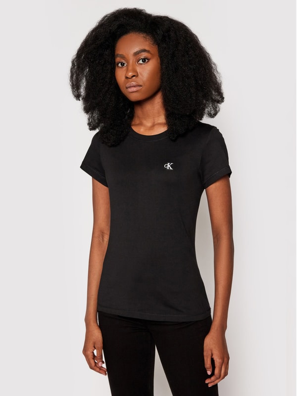 Calvin Klein d&aacute;msk&eacute; čern&eacute; tričko Embroidery Recenze