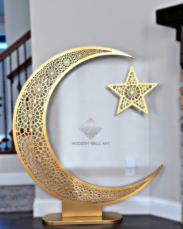 Modern Wall Art Crescent Decor Eid Moon Tree Review