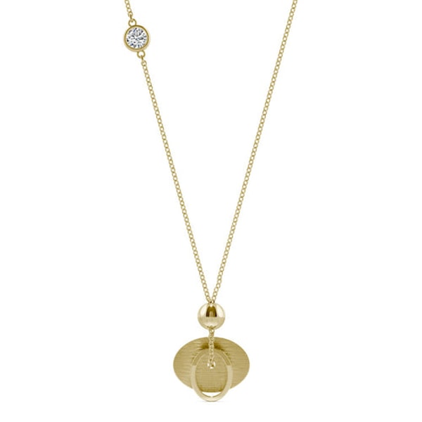 Moissanite Outlet 0.10 CTW DEW Moissanite Oval Disc Pendant in 14K Yellow Gold Review