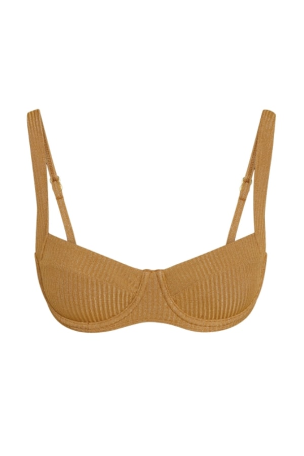 Monday Swimwear Sorrento Top - Antique Gold Lurex Rib Reviews