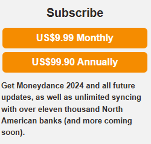 Moneydance Subscribe Plan Review