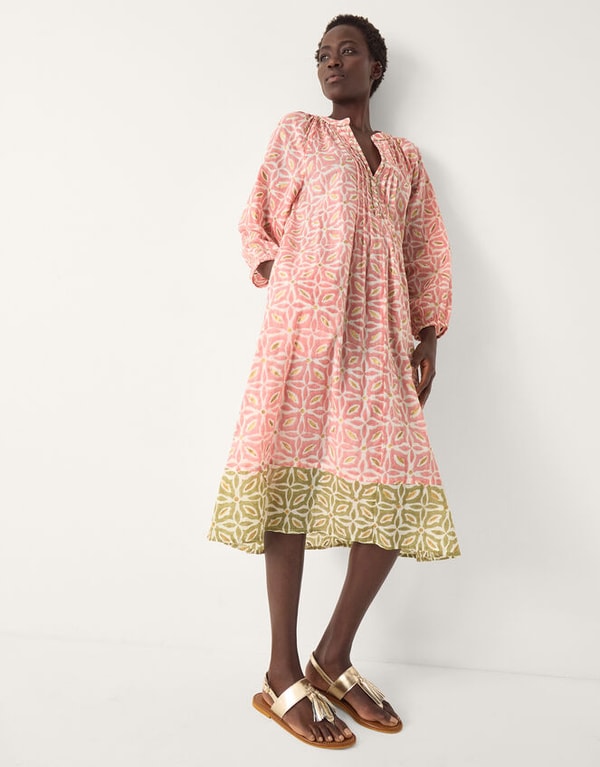 Monsoon Elma Print Midi Tunic Dress Pink Review