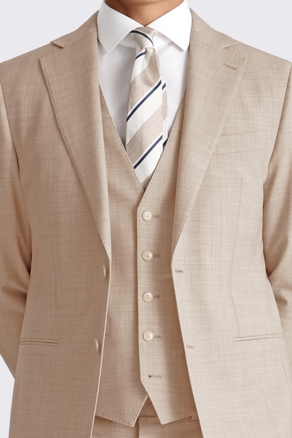 Moss Bros Hire Tailored Fit Neutral Marl Performance Suit Review