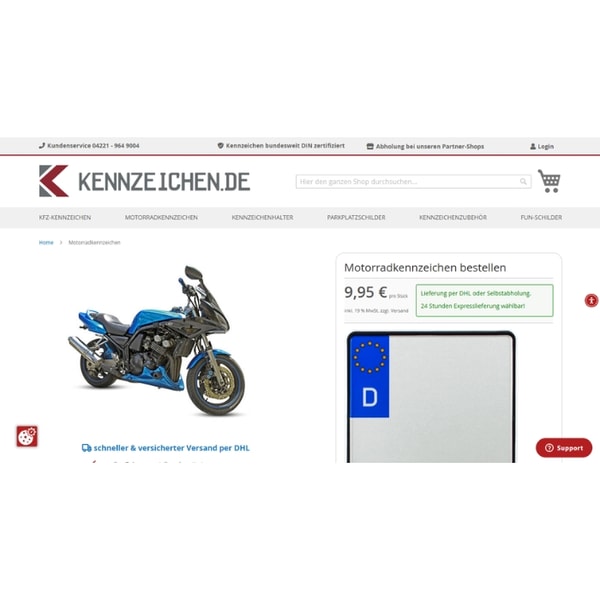 Motorradkennzeichen Bewertung