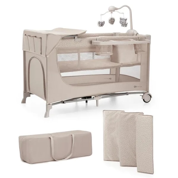 Mumzworld Kinderkraft - 3-In-1 Joy 2 Foldable Cot With Accessories - Beige مراجعة