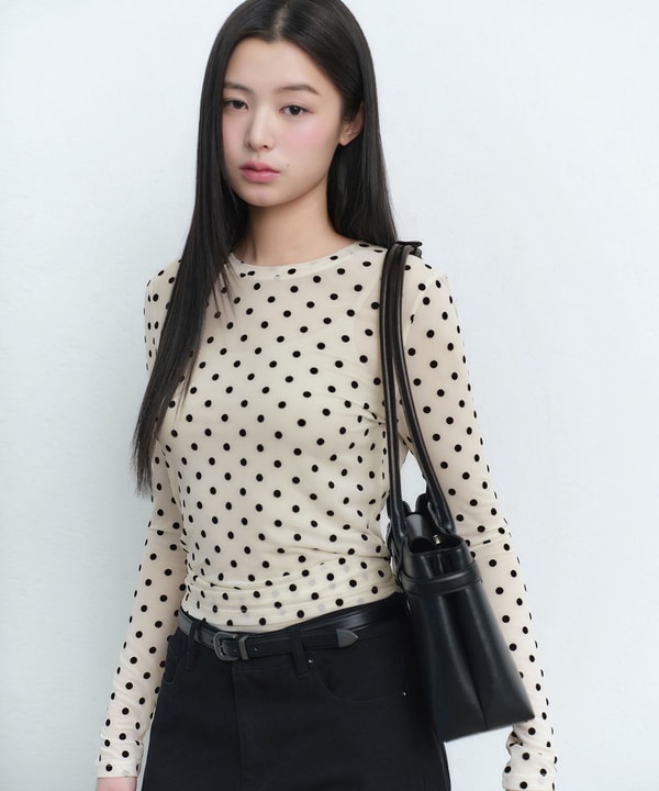 Musinsa Womens Polka Dot Sheer Long Sleeve T-shirt Review