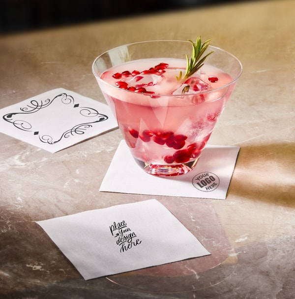 MyDrap Cocktail (4.3 x 4.3 in) Borderless White Custom Printed Cotton Napkins, 50 Units Review