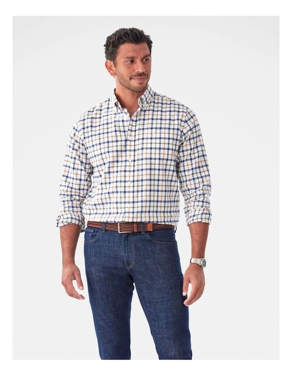 MYER GAZMAN Brushed Twill Check Long Sleeve Shirt Multi Check Review