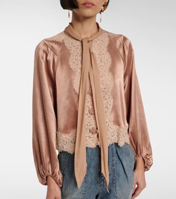 Mytheresa Rixo Nalani Lace-trimmed Satin Blouse Review