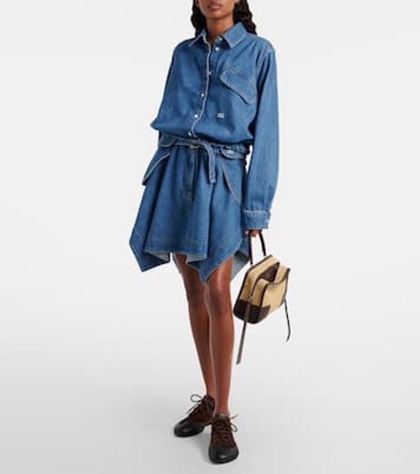 Mytheresa Loewe Double L Belted Denim Miniskirt Review