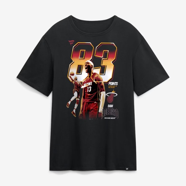 NBA Store Men's Miami Heat Bam Adebayo Black Second-Most Points in an NBA Game Milestone T-Shirt Review