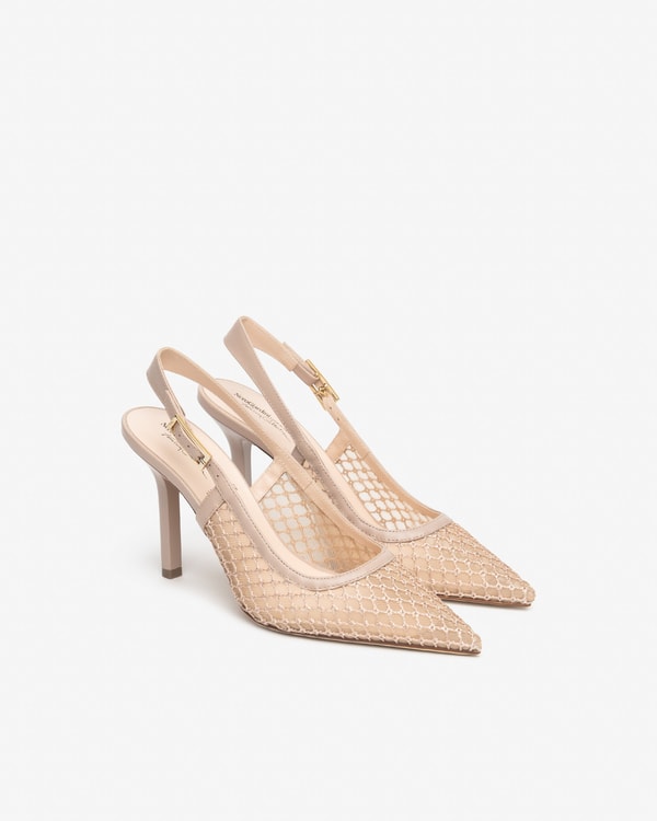 NeroGiardini Women&rsquo;s Leather and Canvas Slingbacks Review