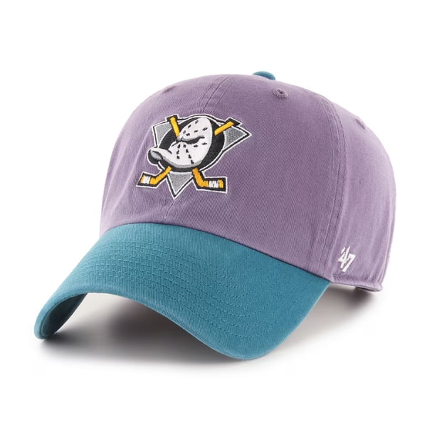 NHL Shop Men's Anaheim Ducks '47 Purple/Teal Logo Vintage Clean Up Adjustable Hat Review