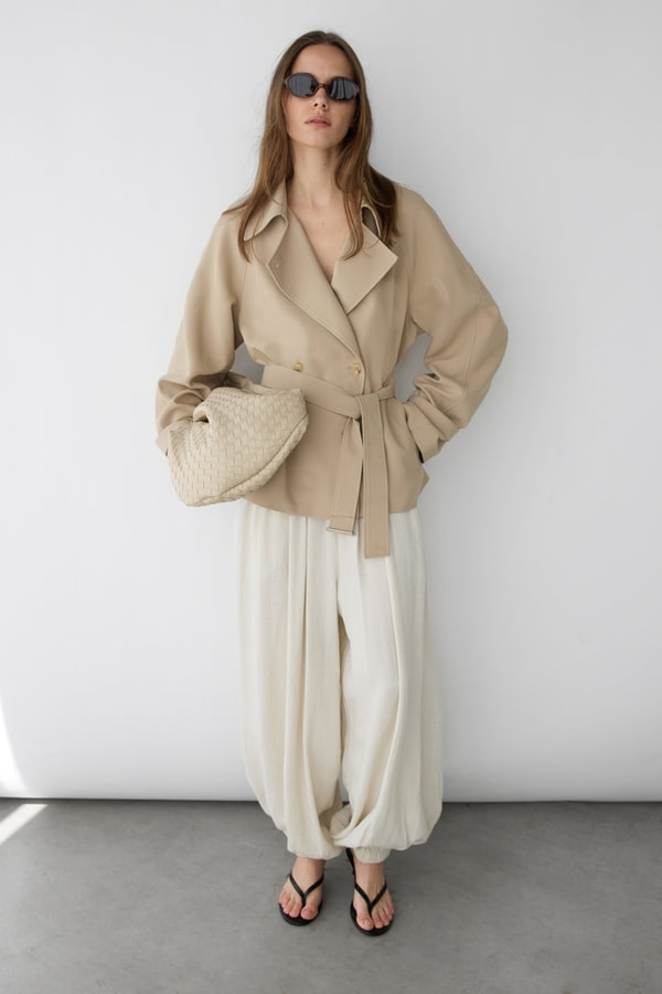 OAK + FORT Short Oversized Trench Coat Review