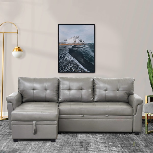 OJCommerce Laura Reversible Sleeper Sectional Sofa Couch Review