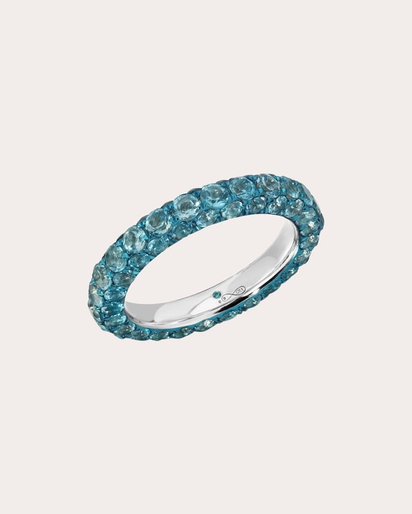 Olivela Blue Topaz & 18k White Gold Three-Sided Ring Review