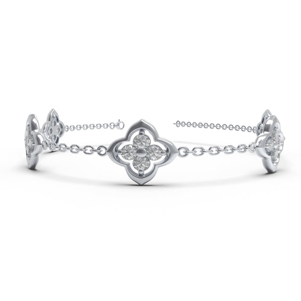 Ophelia Eternity Jewelry 10K 14K Gold Lab Grown Diamond Four Leaf Clover Bracelet Review