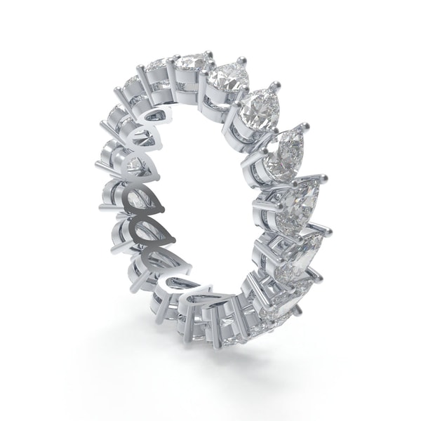 Ophelia Eternity Jewelry 925 Sterling Silver Pear Cut Lab Created Moissanite Eternity Band 3CT Review