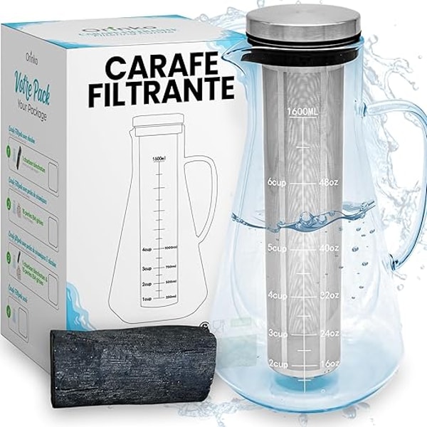 Orinko Kit de Purification d&rsquo;Eau : Carafe 1.6L et Binchotan de Kishu Avis