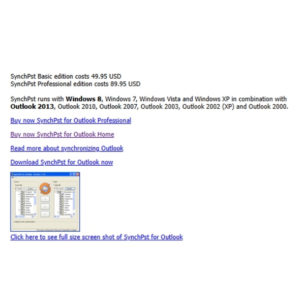 Outlook Market SynchPst Basic Review