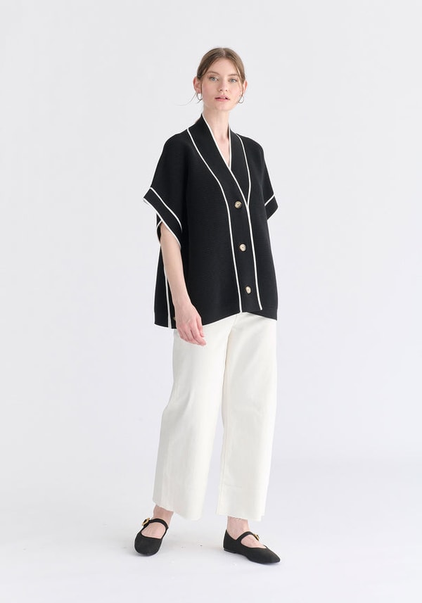 Paisie Button Details Kimono Ribbed Cardigan Review