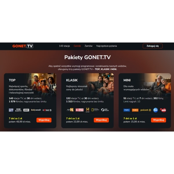 Pakiety GONET.TV Opinia