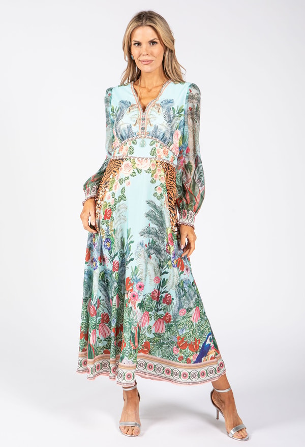 Pamela Scott Tropical Print Midi Dress Review