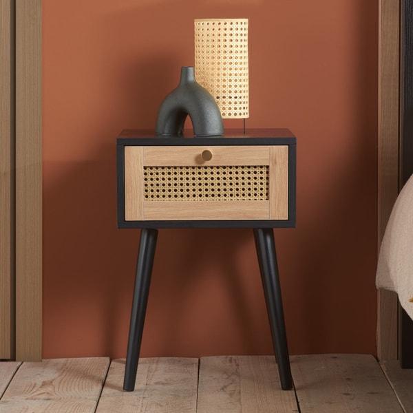 Paramount Furniture Birlea Croxley Black 1 Drawer Rattan Bedside Review