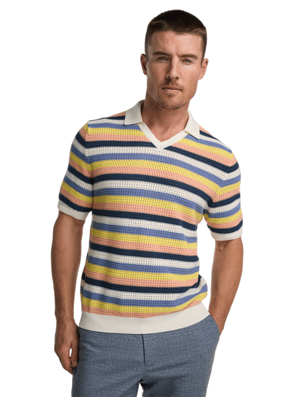Paul Fredrick Cotton Crochet V-Neck Polo Review