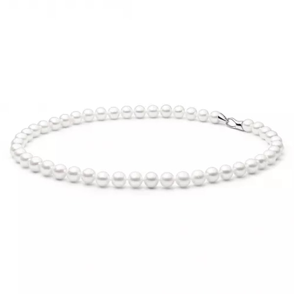 Perlenklassiker Gaura Pearls Perlenkette - wei&szlig;, rund, 9 mm, 45 cm, 925 Silber Bewertung