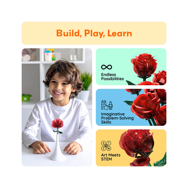 PicassoTiles 45pc Red STEM Rose Building Set Review