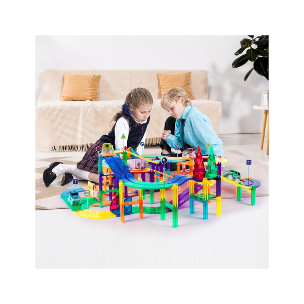 PicassoTiles Magnetic Tile Race Track Set (150 Pieces) with 4 LED Cars Review