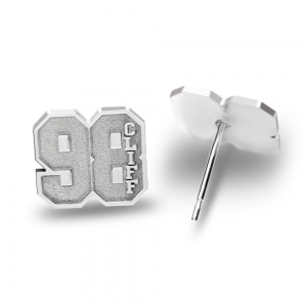PicturesOnGold.com Pair Of Sports Number Stud Earrings With Name Review